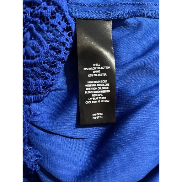 JESSICA HOWARD Scalloped-Hem Lace Shift Dress Blue Size 6 - Picture 7 of 7